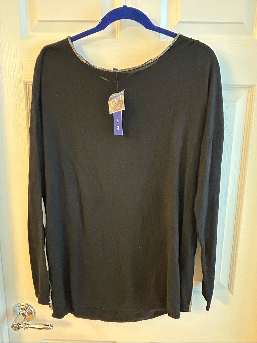 Apt. 9 Black Long-Sleeve Crew Neck Sweater